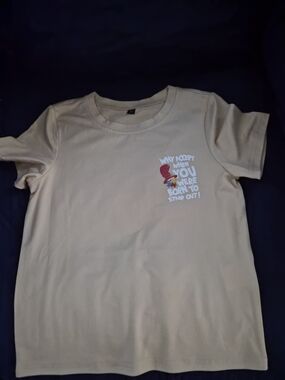 Kids Cream Short Sleeve Graphic Tee - Stand Out Print